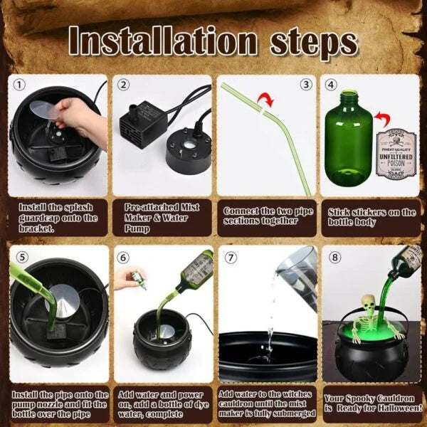 Astryra® Floating Potion Cauldron – Mystical Mist Decor