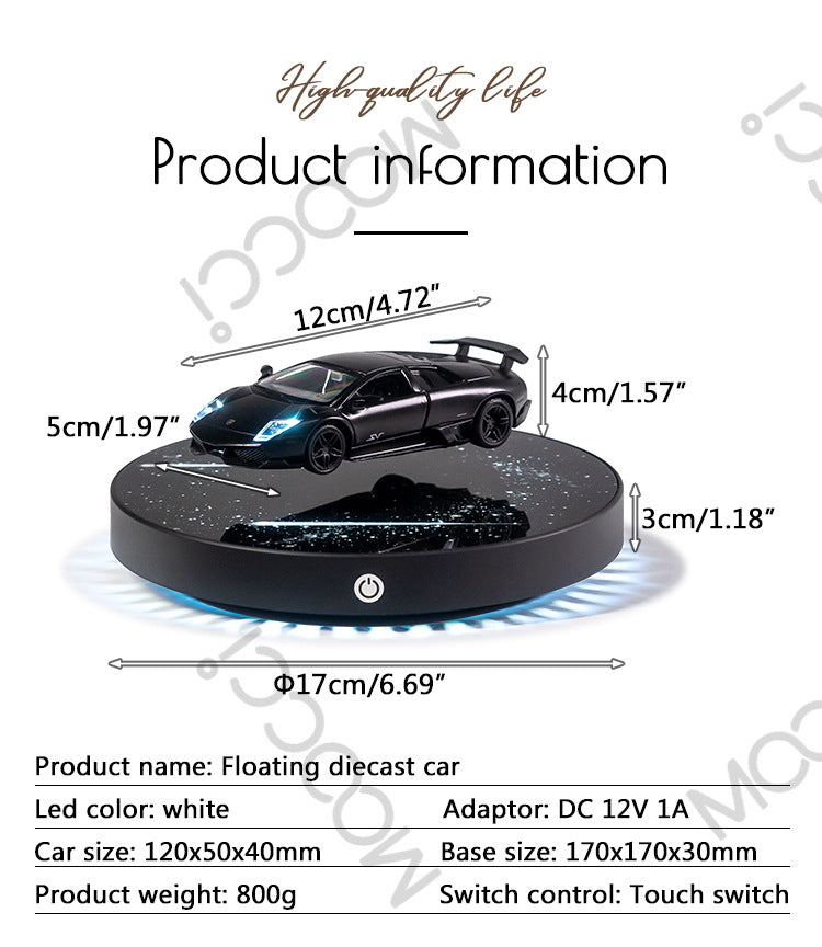 Astryra Magnetic Floating Diecast Car Vehicle with LED 1:36 scale
